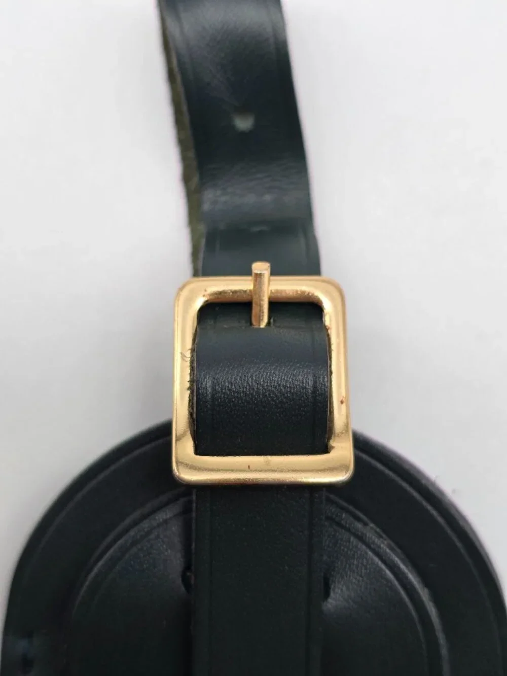 Authentic Louis Vuitton Black Leather Luggage Tag